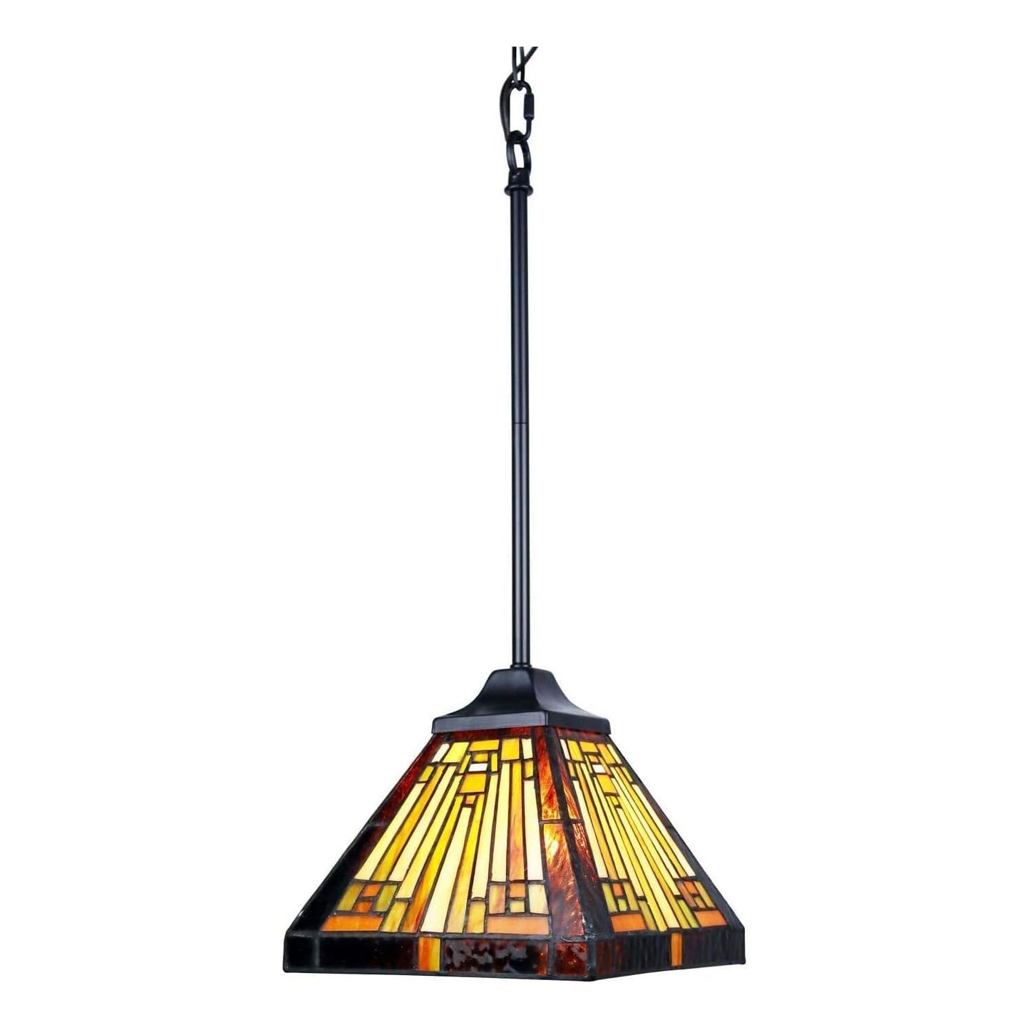 Chloe Lighting Innes Tiffany-Style Mini Pendant 1 Light 8in Wide Multicolor Glass Model CH33359MR08-DP1
