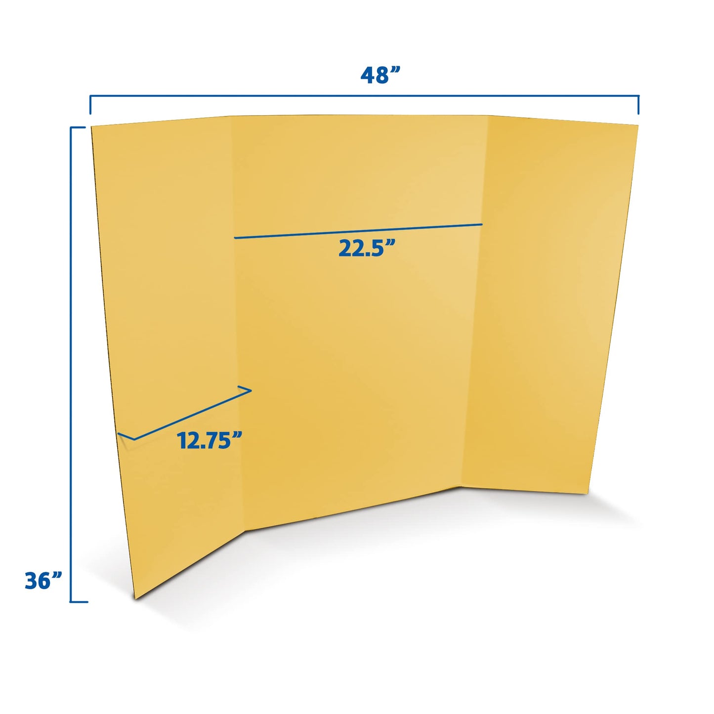 Flipside Products 36” x 48” Project Boards for Presentations, Science Fair, School Projects, Event Displays and Trifold Picture Board, Proudly Made in USA - Yellow - 10 Pack