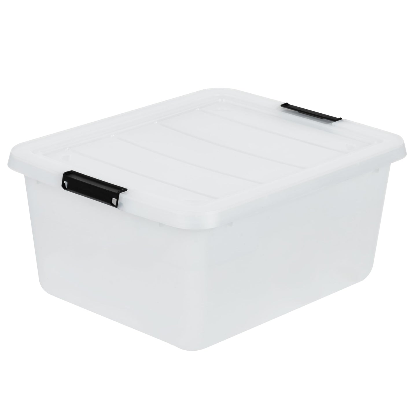 IRIS USA 18 QT Clear Storage Organizer with Removable Dividers, Stackable Plastic Storage Box with Lid, Modular Container for Crafts, Tools, Office & Pantry Organization