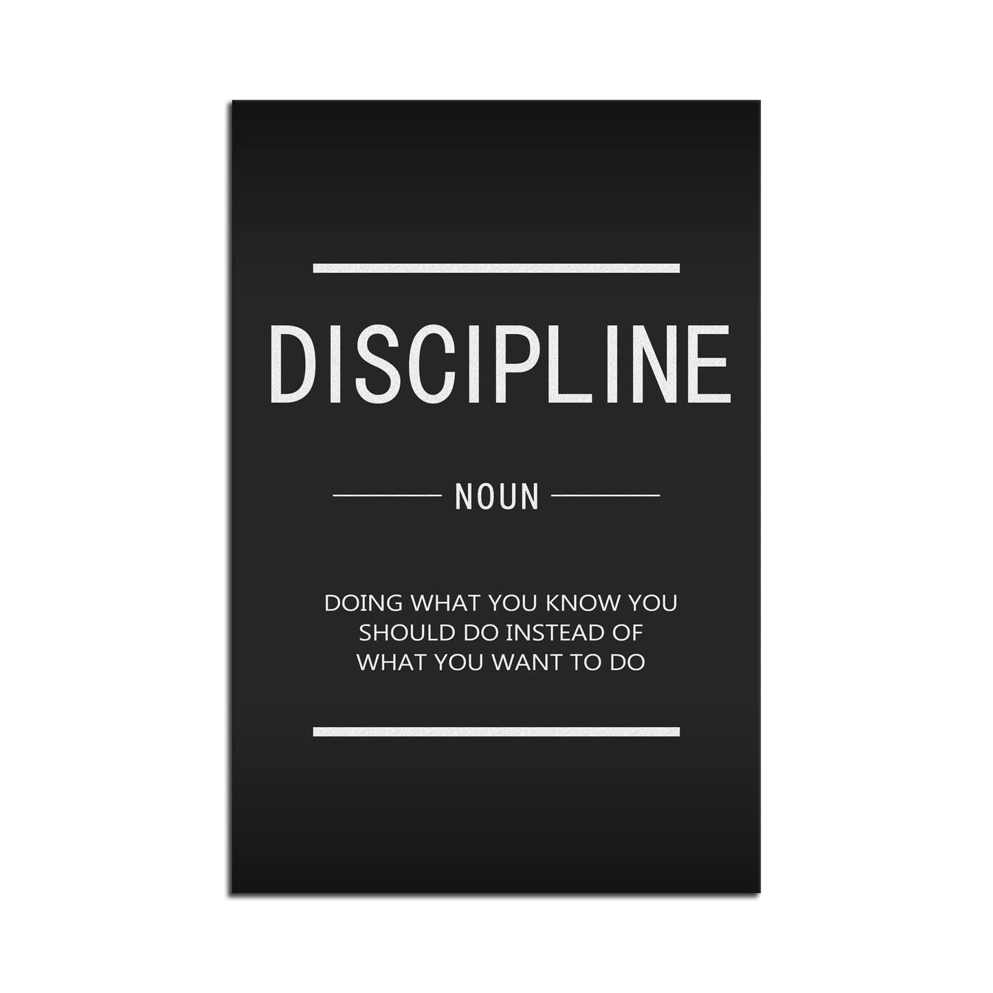 Inspirational Canvas Wall Art Discipline Painting Poster Inspiring Entrepreneur Quotes Proverbs Picture Print Artwork Office Decoration Home Wall Decoration Frame Ready to Hang[12''W X 18''H]