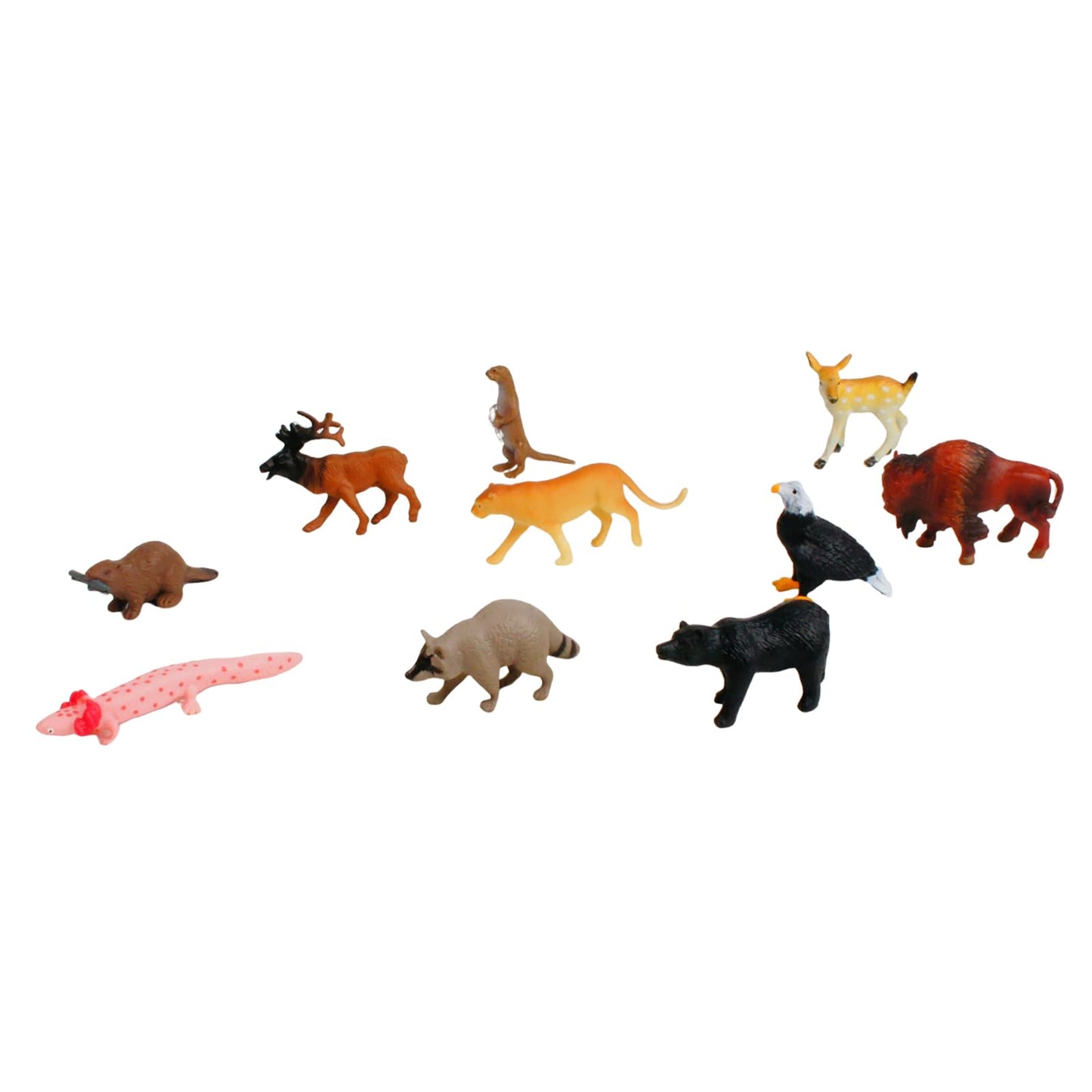 ancona North American Animals, Spanish/English Bilingual, Montessori Preschool Memory Matching Game Box Set with Animal Figurines & 3-Part Cards, Early Education Toy