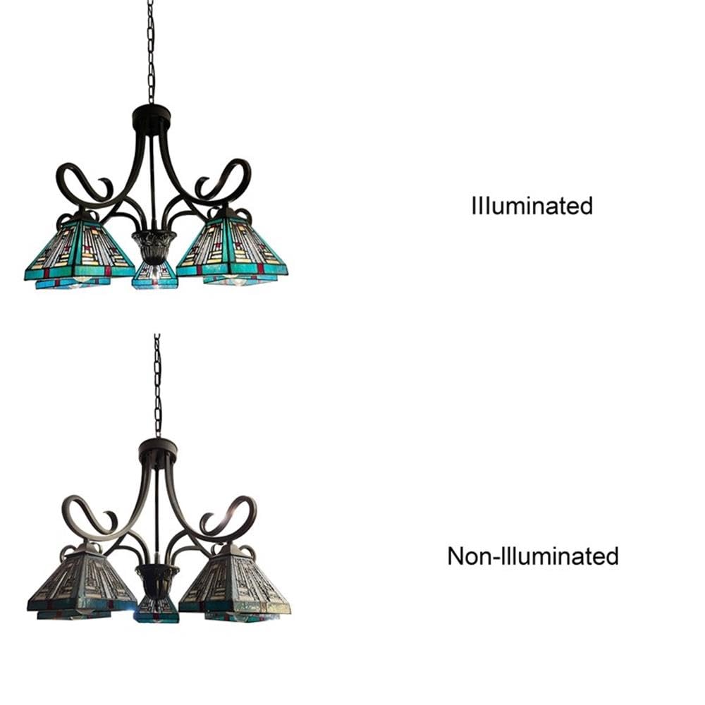Chloe Lighting Innes Tiffany-Style Chandelier 5 Light 26in Wide Multicolor Glass Model CH3T359BM26-DD5