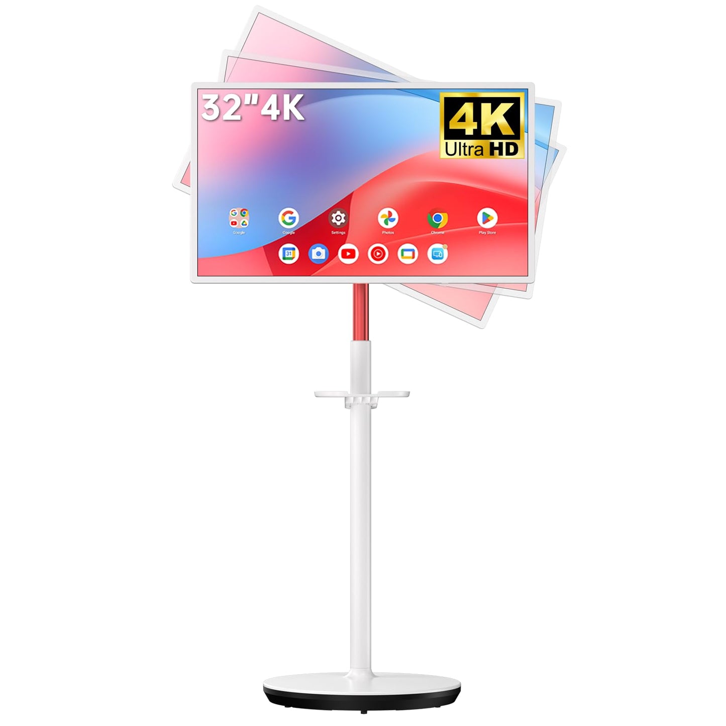KTC 32 Inch MEGAPAD 4K Touchscreen Smart Portable TV Monitor with Android 13 Google EDLA-Certified, 9500mAh Built-in Battery Mobile Screen on Wheels, Wireless Remote Control, 8+128GB Octa-coreCPU