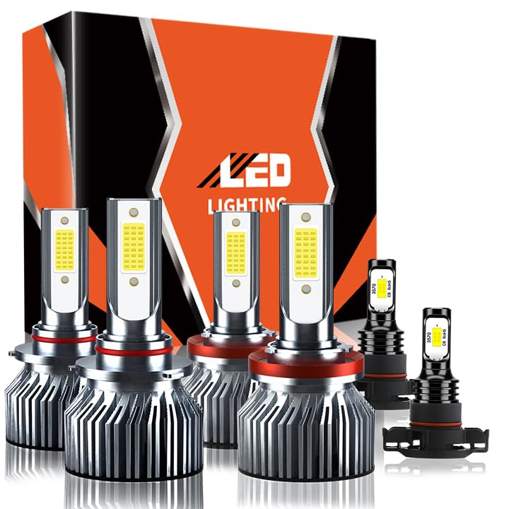 TXBILMOO H11 Fog Light Bulbs, 32000LM 6500K White, Aluminum, Compatible with Chevrolet Tahoe 2007-2015, Pack of 6