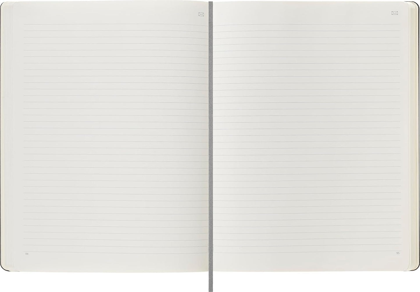 Moleskine Smart Notebook, Smart Writing System, Digital Notepad with Hard Cover, Ruled Pages and Elastic Closure, Size Extra Large 19 x 25 cm, Colour Black