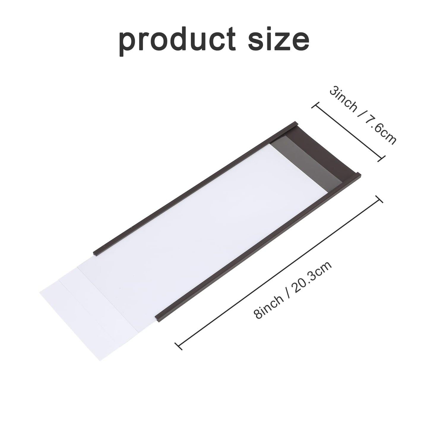Eeoyu Magnetic Label Holders with Magnets Magnetic Data Card Holders with Clear Plastic Protectors for Metal Shelf, Whiteboard, Set of 50 (3 x 8 Inch)