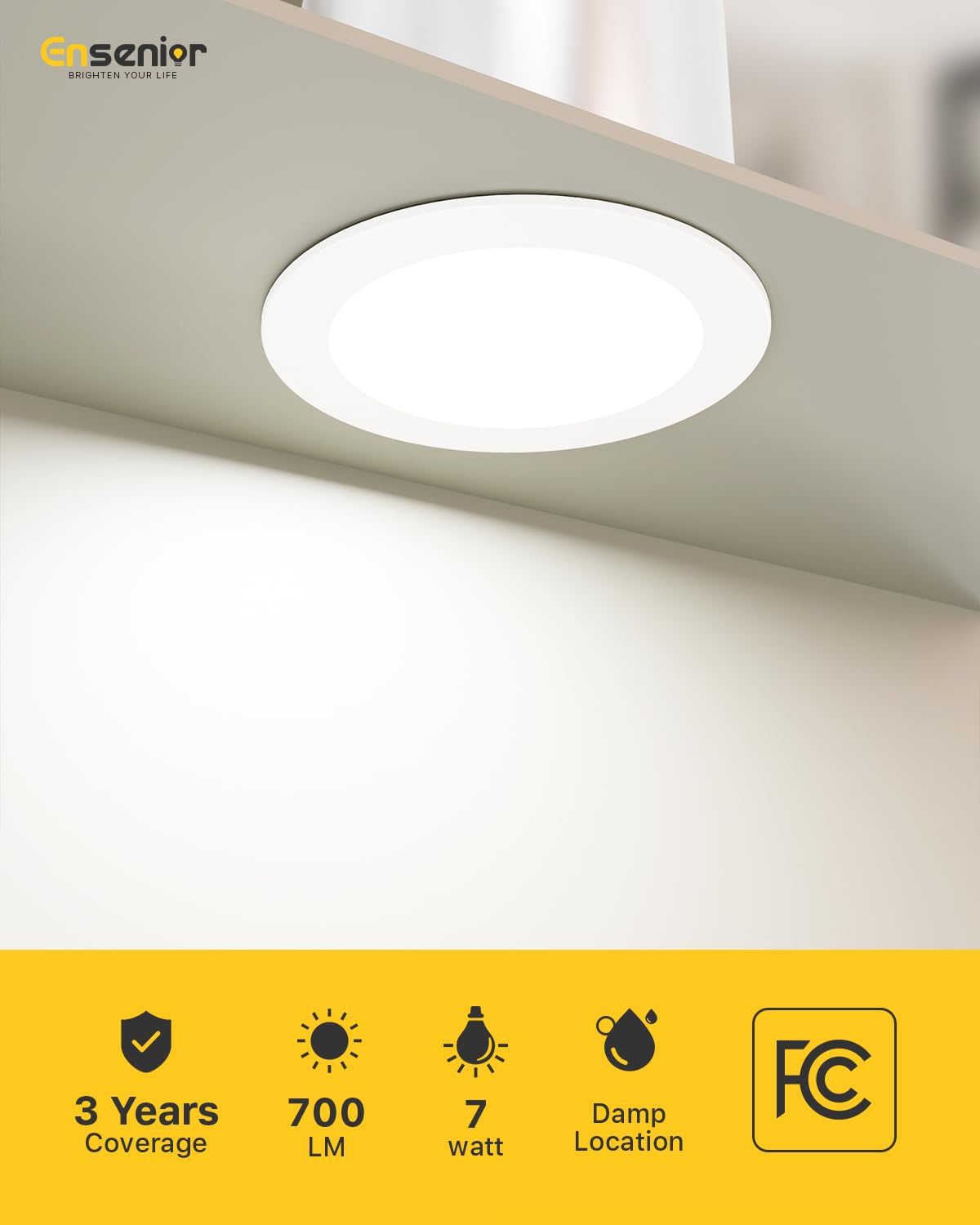 Ensenior 4 Inch LED Can Lights, 24 Pack, Dimmable, 5CCT Adjustable Color (2700K-5000K), Model XY4-4I-5