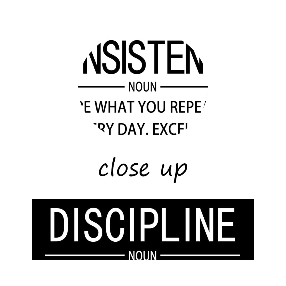 Discipline Consistency Noun Quote Motivational Wall Art for Office Inspiration Positive Poster Inspirational Canvas Painting Prints Wall for Living Room Home Decor Framed Artwork [12''W x 18''H]