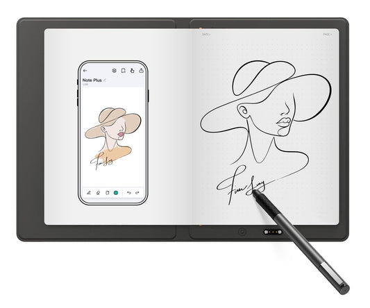 XPPen Note Plus Digital Notebook with Pen Syncs to Phone, Bluetooth Writing Tablet for Students, Wireless Smart Notebook for Sketching, Note-Taking, Digital Art & Meeting, Drawing Tablet