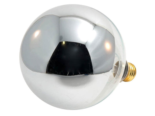 Bulbrite 100W Globe Shape Bulb, Half Chrome, Warm White, Model 100G40HM, Single Item