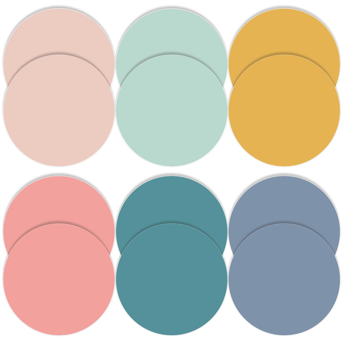 Lincia 12 Pack Colorful Dry Erase Dots Circles Spots for Classroom Table 10.5 Inch Removable Vinyl Desktop Stickers Spots Wall Decals for 100th Day of School Teacher Students Home (Fresh Colors)