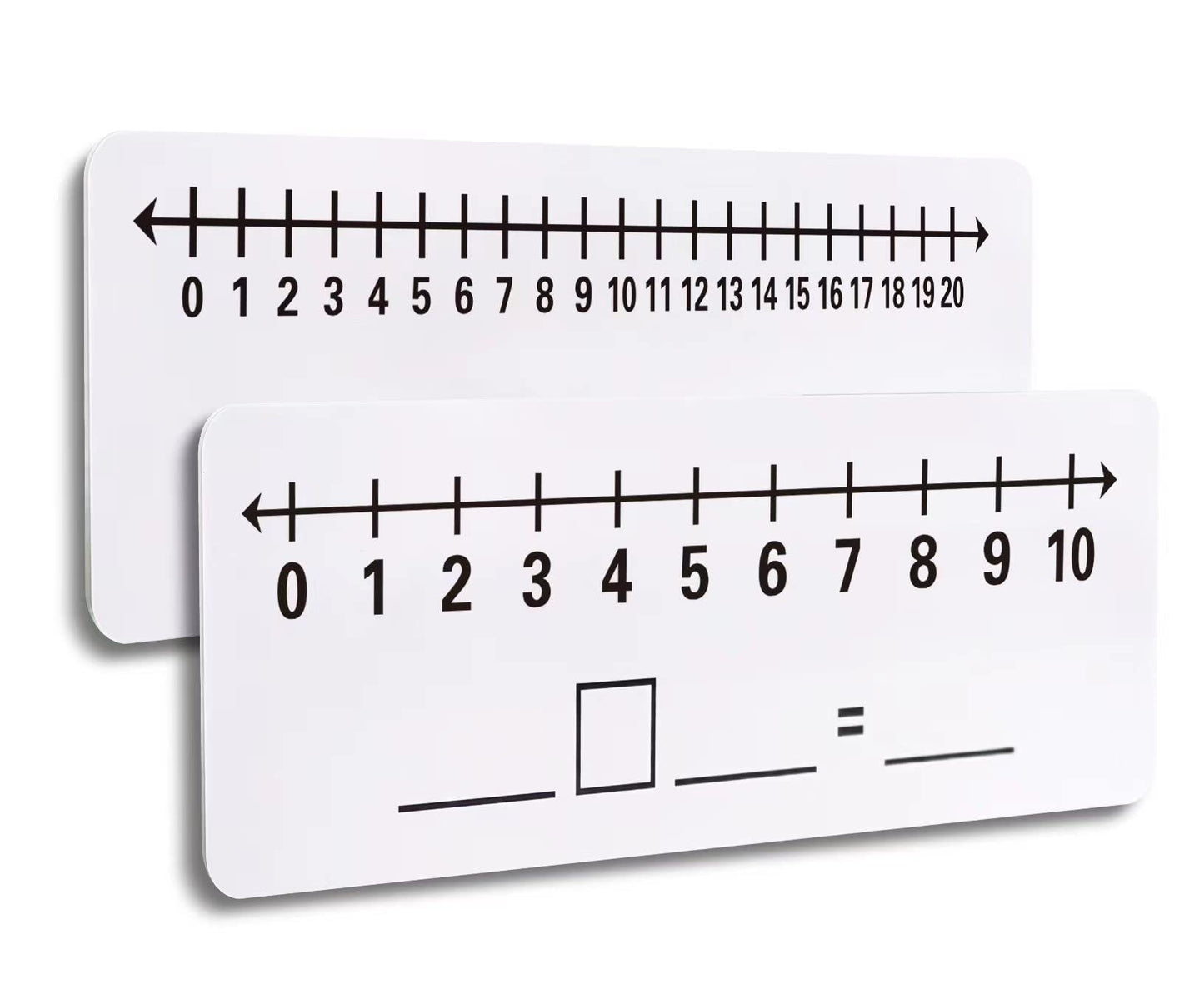2 Pcs Dry Erase Number Line Board, Double Sided Number Line for Students, Homeschool, Teacher Supplies, Classroom, Math Game for Math Center，High Quality Durable 12 x 4 Inch 0-10, 0-20
