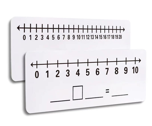 2 Pcs Dry Erase Number Line Board, Double Sided Number Line for Students, Homeschool, Teacher Supplies, Classroom, Math Game for Math Center，High Quality Durable 12 x 4 Inch 0-10, 0-20