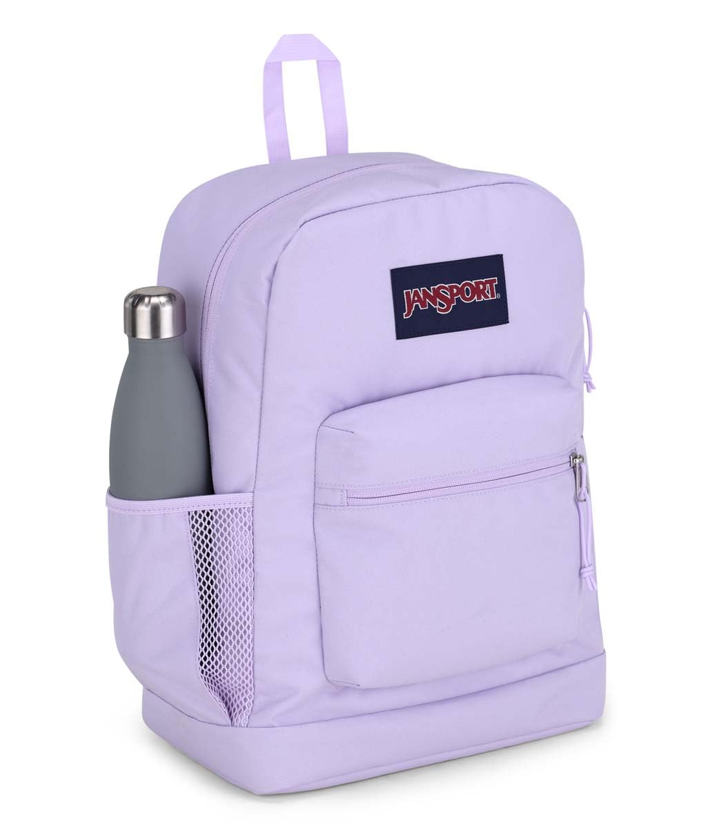 JanSport Cross Town Plus Backpack - Large Main Compartment, Side Water Bottle Pocket, 15-Inch Padded Laptop Sleeve - Pastel Lilac