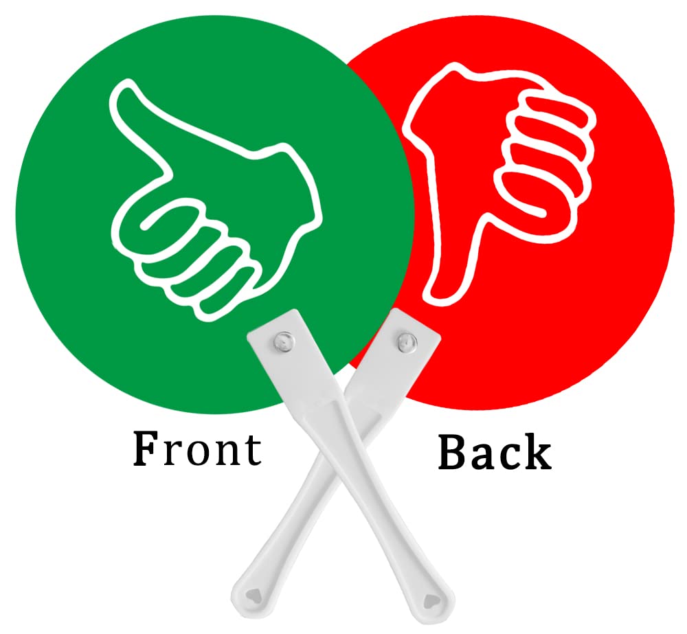 AncaSuna, Thumbs UpThumbs Down Paddles for Classroom Voting, Teacher Event Supplies and Auction Signs 24 Packs