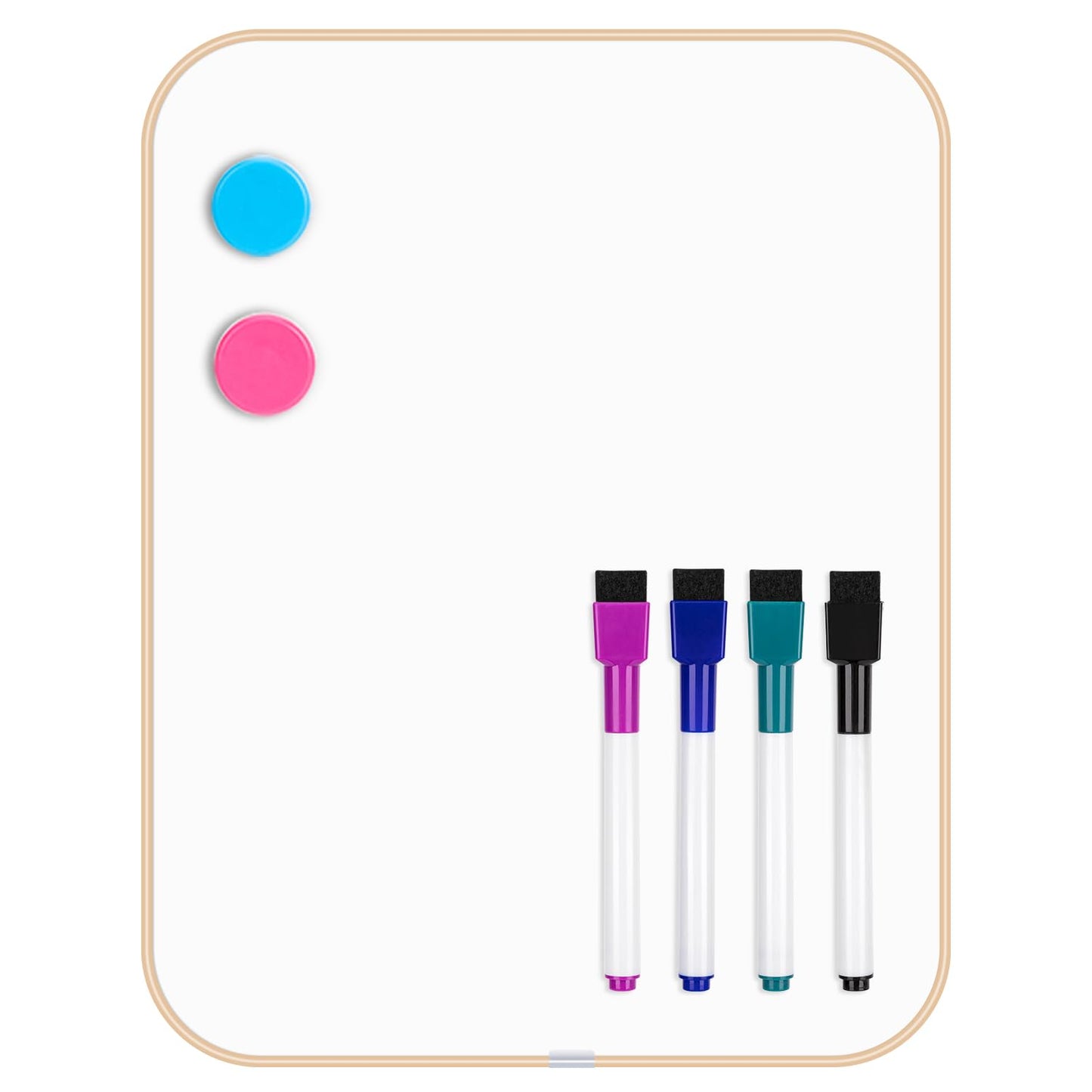 VUSIGN Small Dry Erase White Board, 8.5 x 11 Inches Mini Whiteboard, Magnetic Board for Wall, Fridge, Locker, Gold
