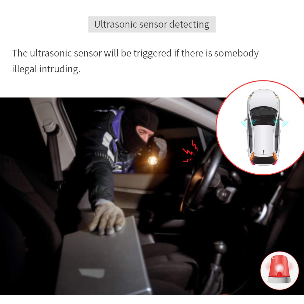 EASYGUARD EC203 Universal Version 2 Way car Alarm System with keyless Entry & LCD Pager Display, ultrasonic Sensor & Shock Sensor DC12V