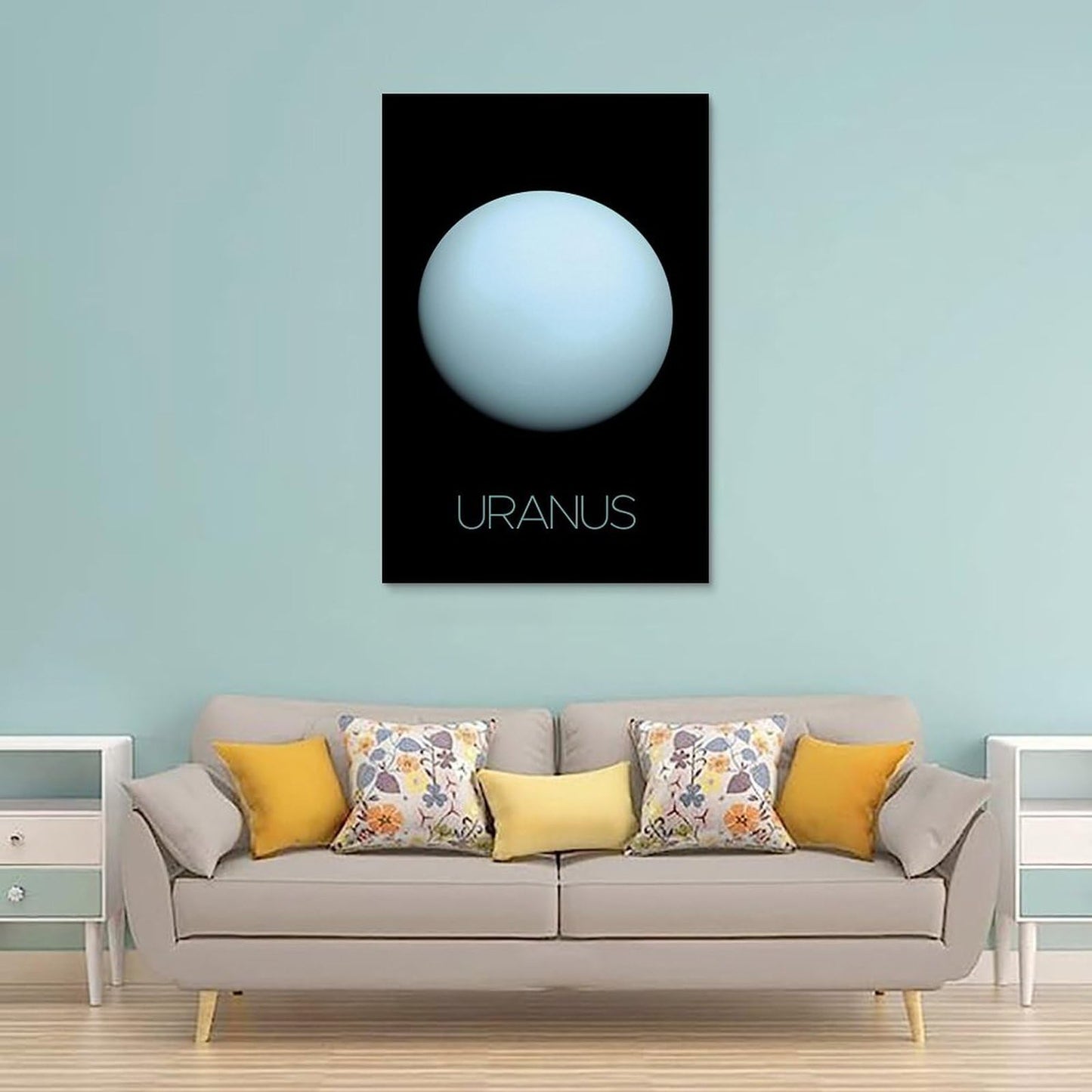 XIAOLOUTINYU Solar System Canvas Wall Art - Uranus Planet Space Poster for Kids Room Bedroom Classroom, STEM Educational Astronomy Decor, Science Gift for Boys Girls Teens, 12x18 Inch Unframed