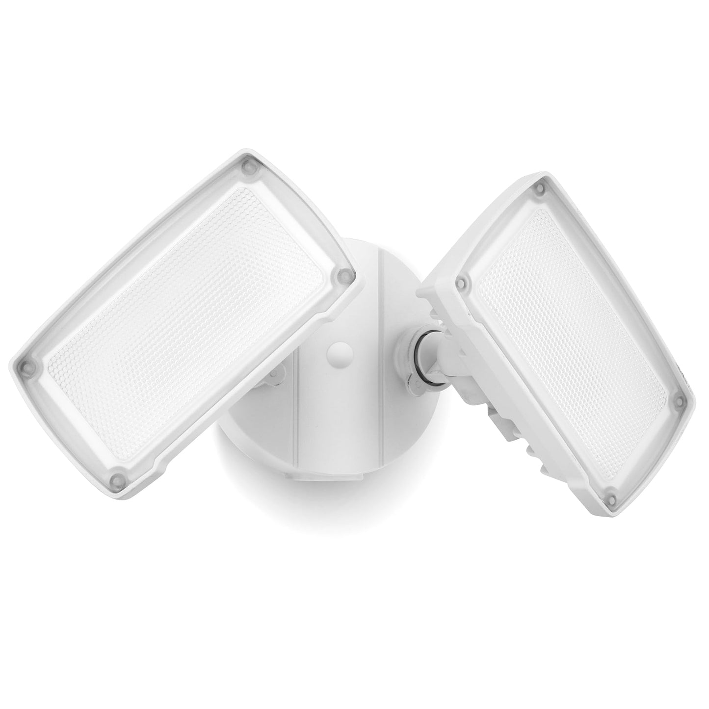 LUTEC 32W Dual-Head LED Flood Light, 3500LM, 5000K, P65 Waterproof, Wall Mount, White