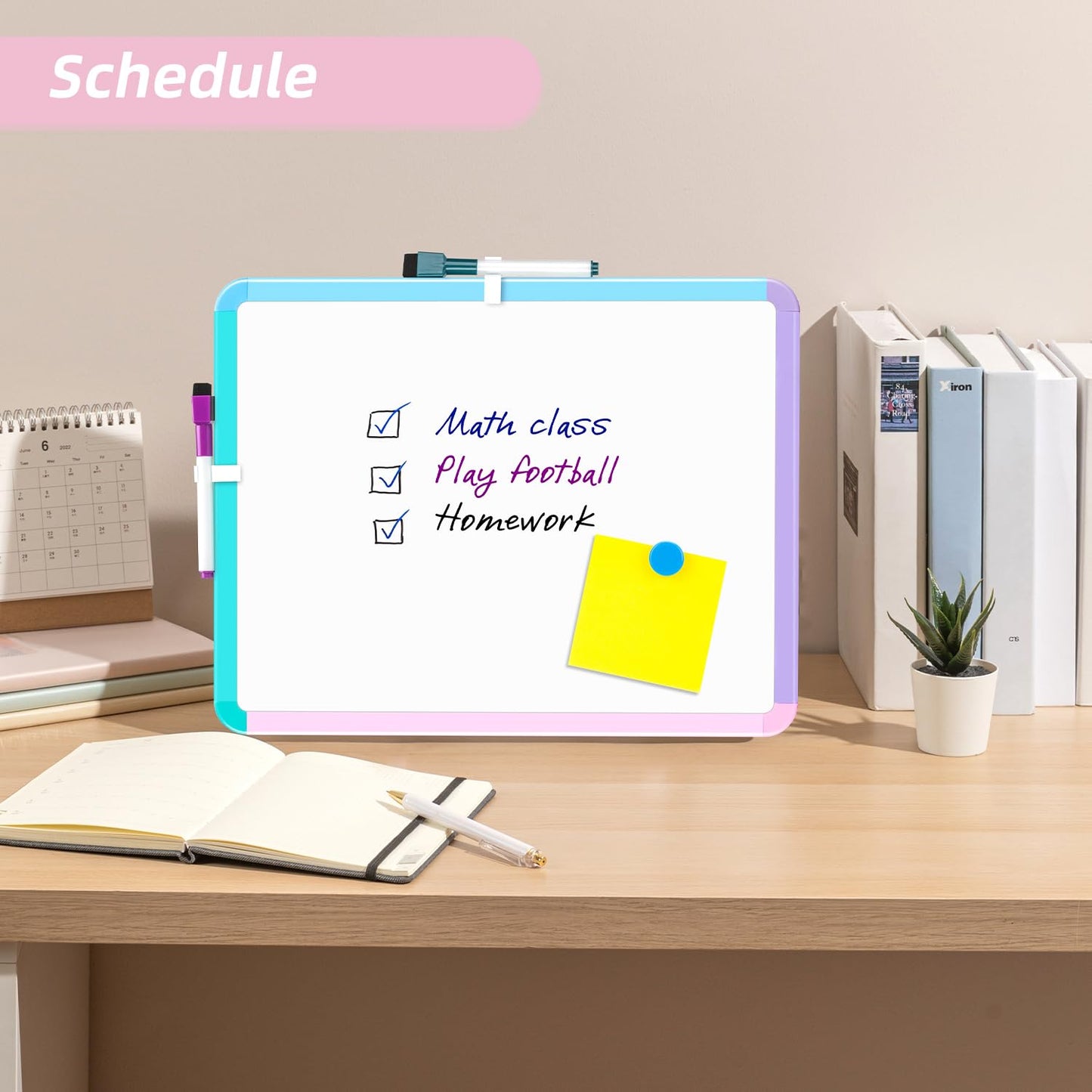 VUSIGN Small White Board Dry Erase, 11''x14'' Magnetic Dry Erase Board, Mini Whiteboard with Markers for Students, Fridge, Wall, Locker