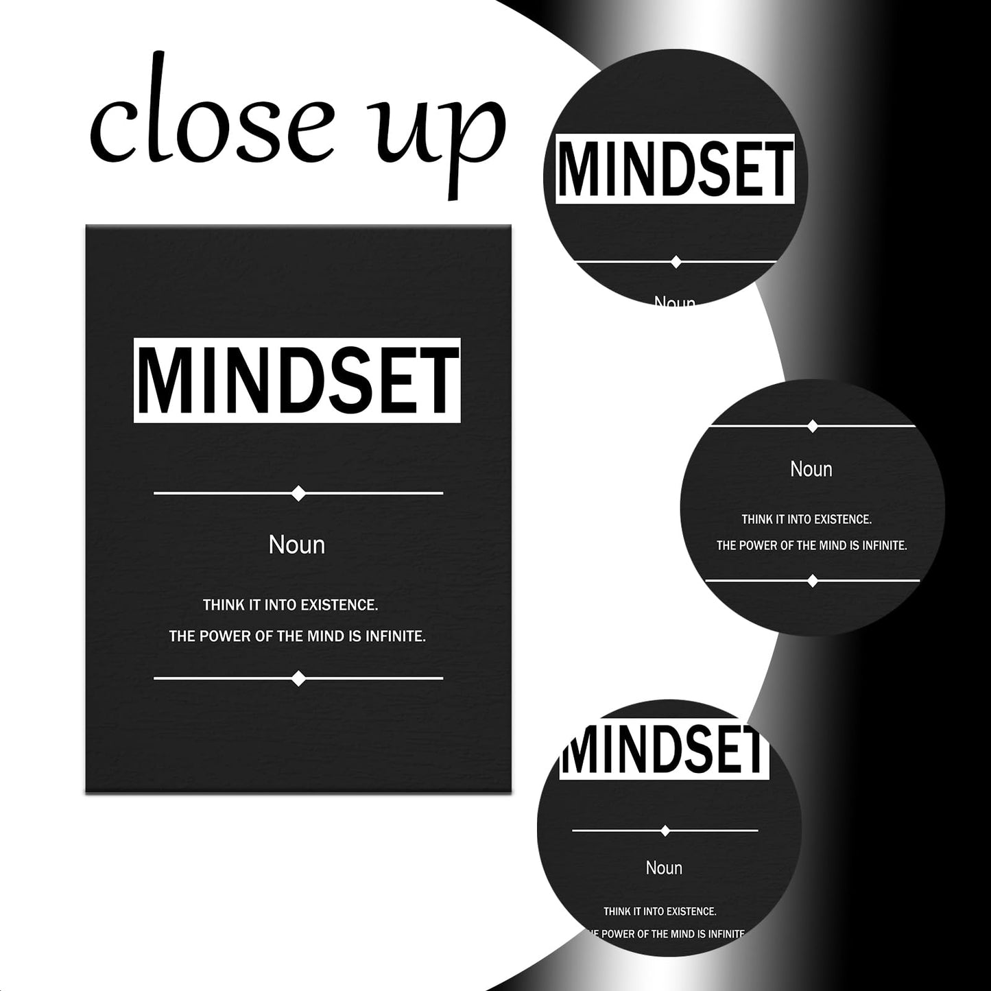 YSPCSUN Inspirational Wall Art for Office Decor Mindset Quotes Canvas Prints Framed Motivational Posters Positive Affirmations Artwork for Gym Men Bedroom Living Room 24x18 Inch