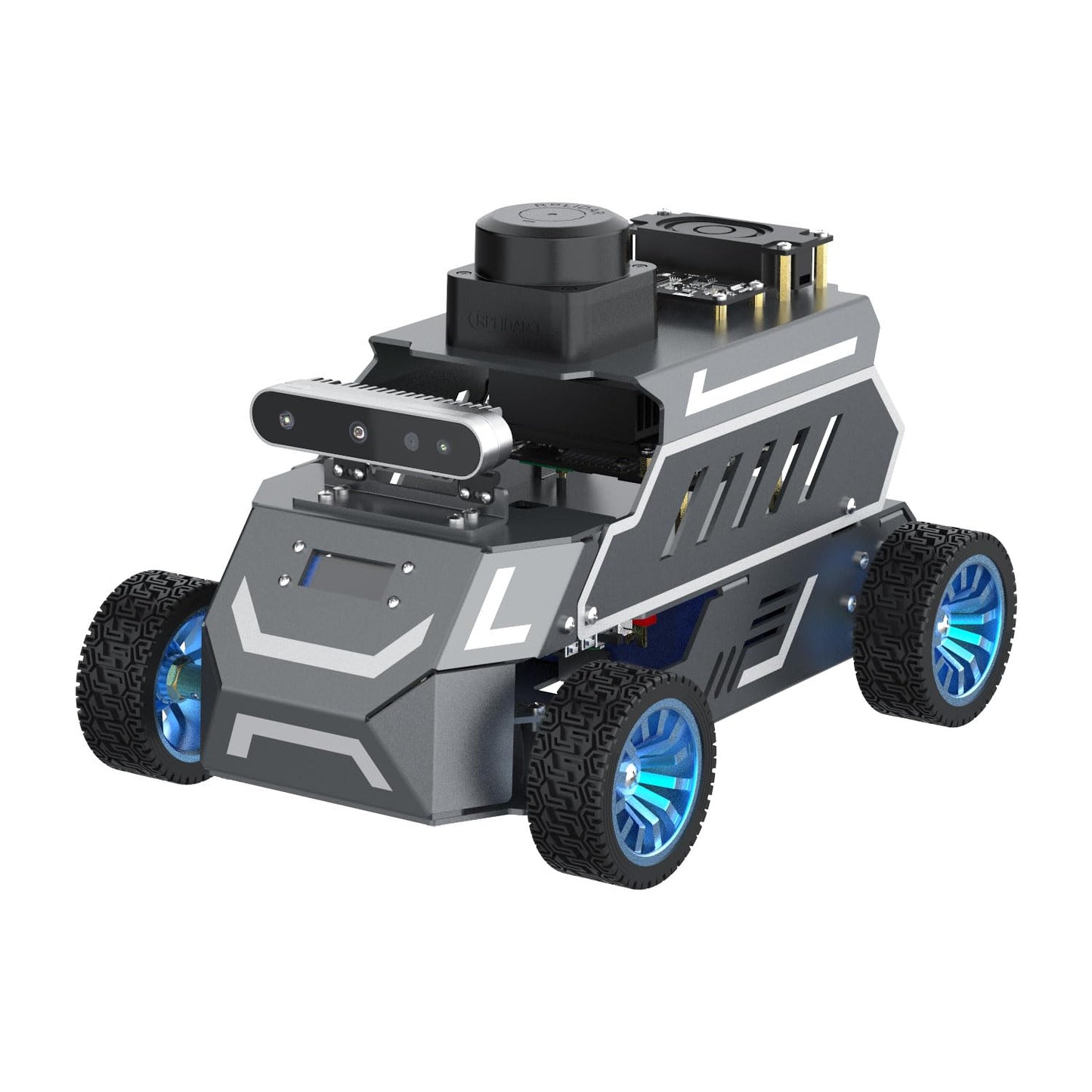 Yahboom ROS2 Robot Car Ackerman Steering Chassis,AI Visual Recognition Embodied Intelligence AI for Jetson Nano B01 4GB,User Manual Included(Ultimate Ver with Nano-4GB)
