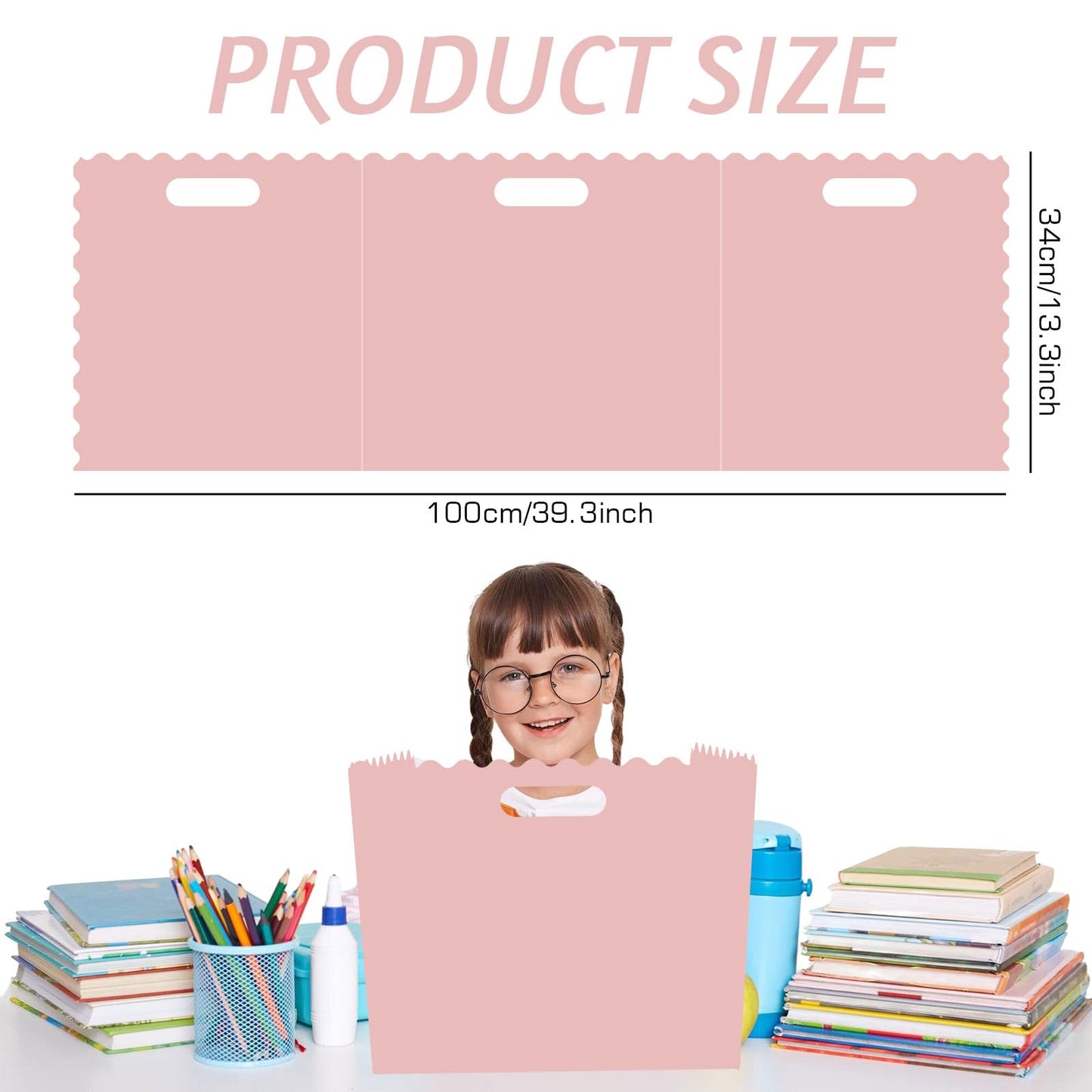 Whaline 24 Pcs Student Desk Privacy Boards Pink Classroom Desk Divider Shield Privacy Panel Folders Screen Partition for School Teacher Student Test Supplies