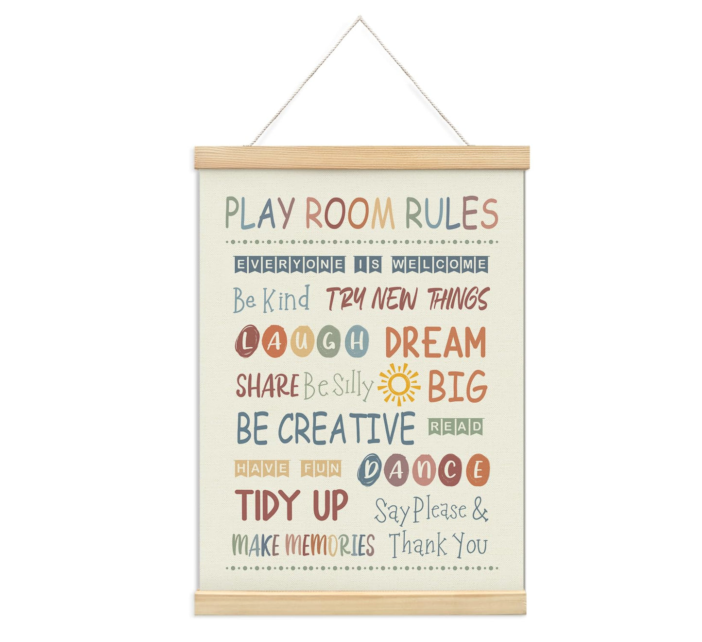 foedor Rainbow Nursery Playroom Wall Decor Poster Hanger Frame,Kids Playroom Decor,Educational Motivational Affirmations Prints Framed Ready to Hang for Classroom Kids Room Wall Decor