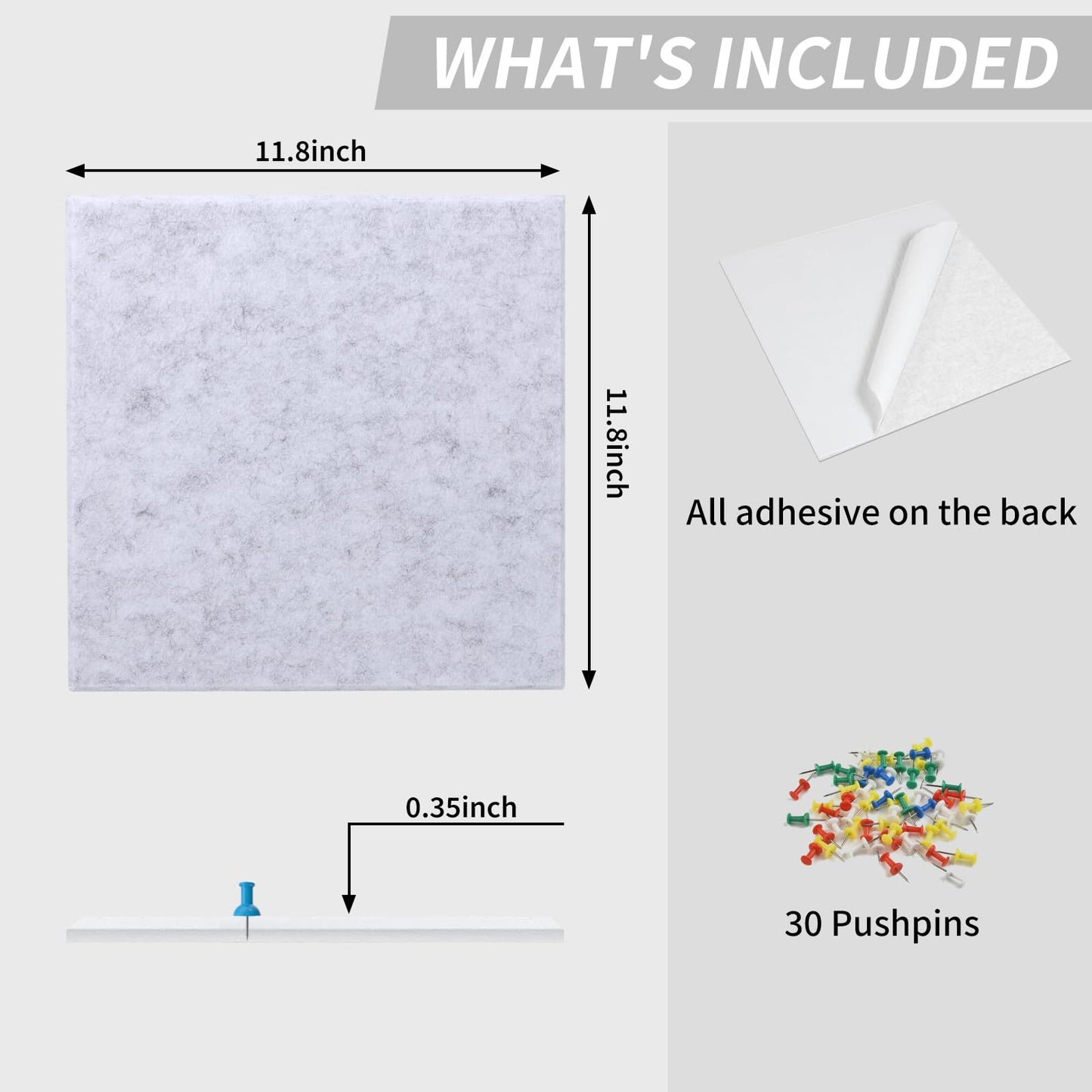 Large Bulletin Board 48"x 24" Cork Boards for Walls, 8 Pack Felt Wall Panels Photo Board, Cork Board for Office Home Pin Board