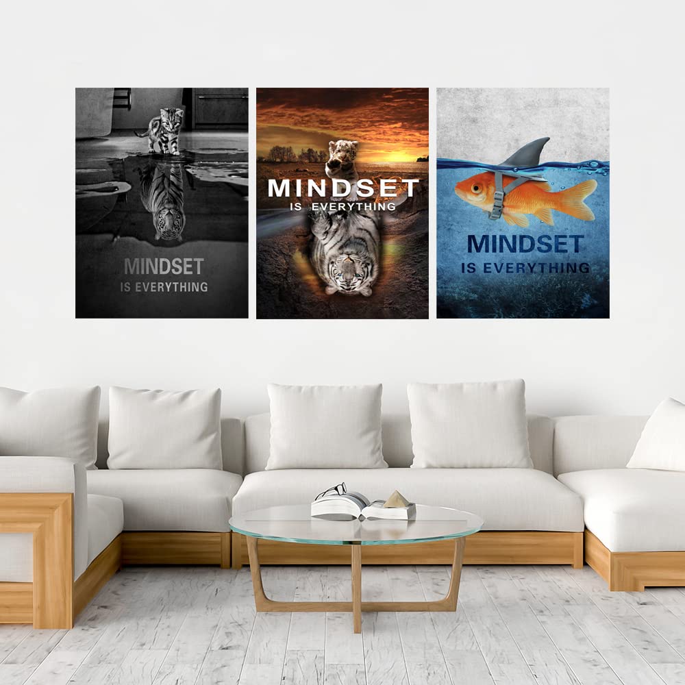 Success Wall Painting Inspirational Art Office Decor Motivational Canvas Black Poster Positive Framed Artwork Prints Picture for Living Room [36'W x 16'H]