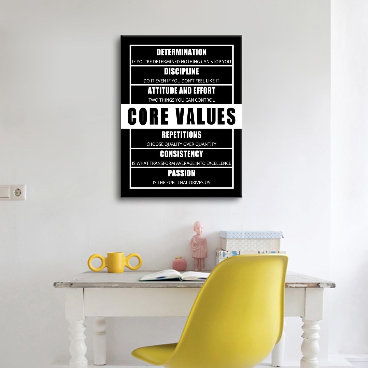 Motivational Canvas Wall Art Office Decor Inspirational Poster Quotes Picture Painting Artwork for Bedroom Teens Room Classroom Sign Framed Print Art Decoration Ready to Hang [18" W x 24" H]