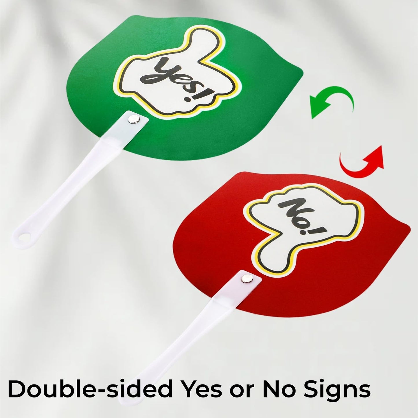 Tlence 50 Pack Thumbs up Thumbs Down Paddles, Handy Yes or No Classroom Voting Signs, Plastic Double-sided Red and Green Paddle for Student Response Classroom Interaction