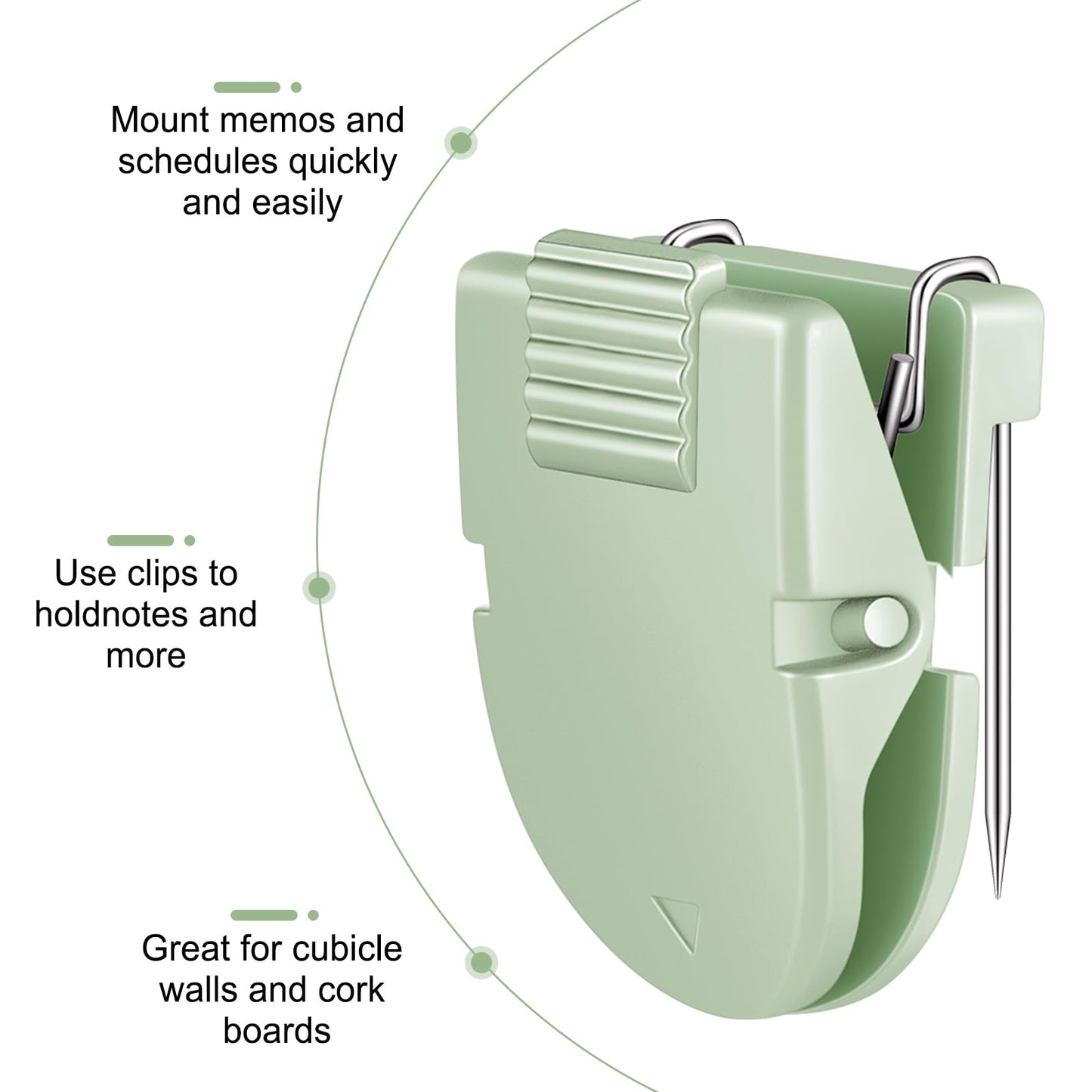 Feifeiya 15 Pcs Cubicle Clips Fabric Panel Cubicle Accessories Fabric Partition Panel Wall Clip Office Photos Wall for Notes Memos Standard Size, 40-Sheet Capacity (Sage Green)
