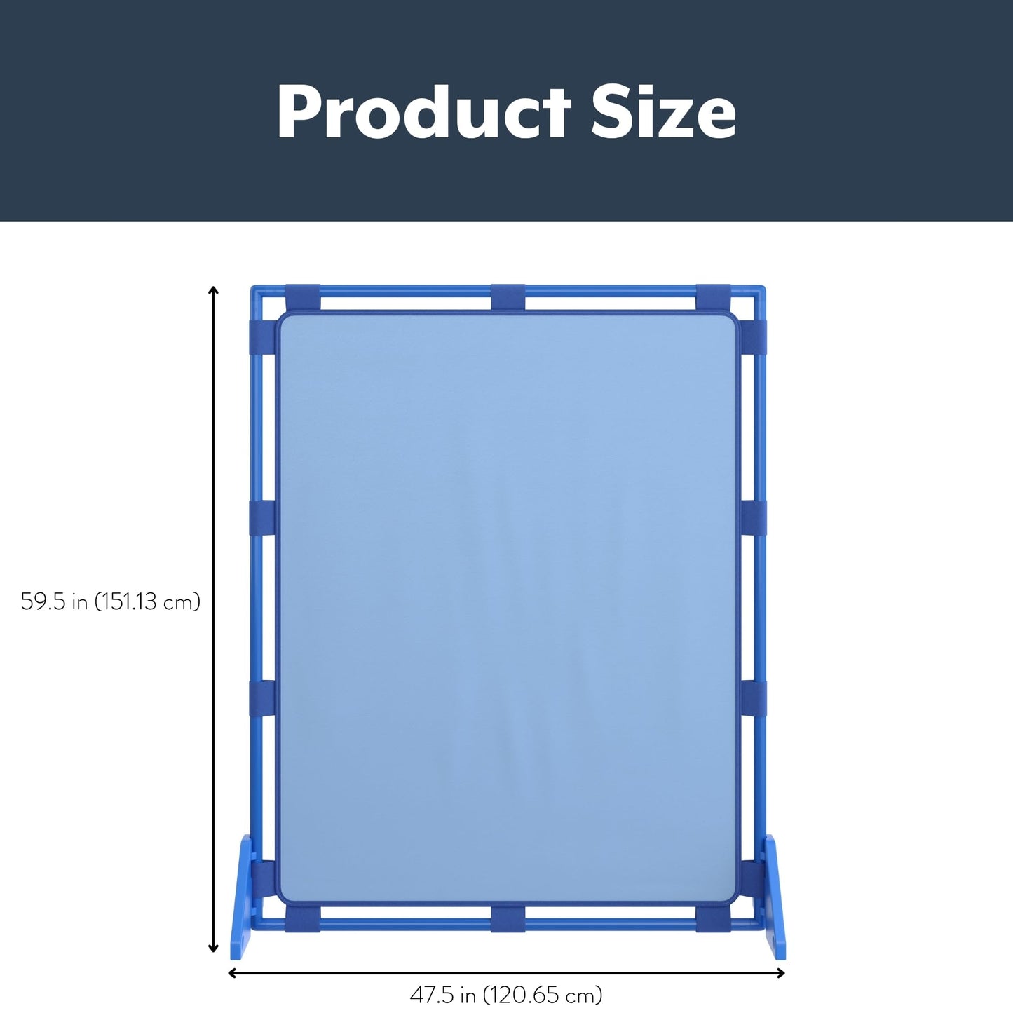 Children's Factory Big Screen PlayPanel, Kids Room Divider, Classroom Privacy Screen, Cantilever Feet Included, Sky Blue