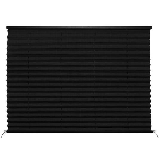 NOVINO RV Blinds for Camper Window, Pleated Shade 50inW x 38inH, Black