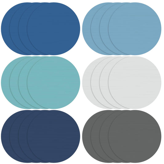 Newtay 24 Pack Dry Erase Dots Circles Colorful 10 Inch Removable White Board Marker Wall Sticker Decals Painted Wood Design Spots Set for Classroom Teachers Students Tables Desk (Blue Color)