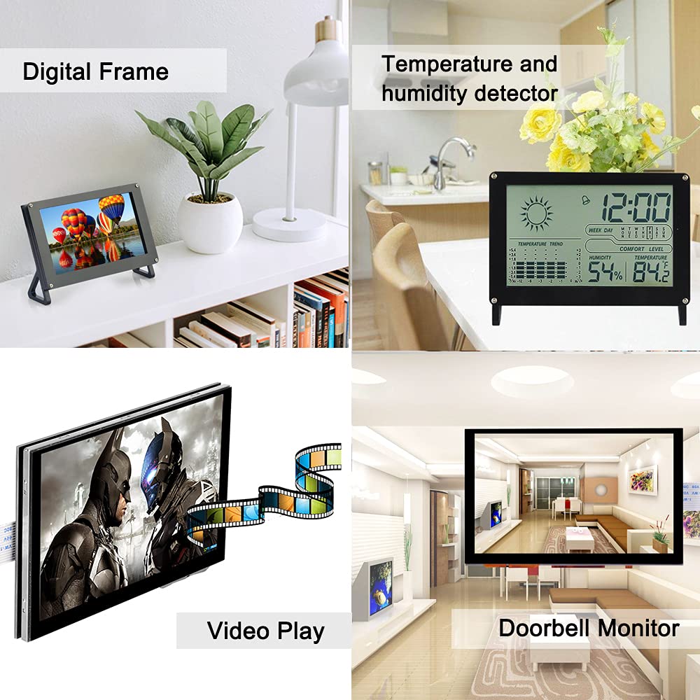 OSOYOO 5 inch Touch Screen RPi5 Monitor DSI IPS LCD 800×480 Display for Raspberry Pi 5 4B 3B+ 3A+ 3B 2B - Wide Viewing Angle, Capacitive Touchscreen, No Need Driver