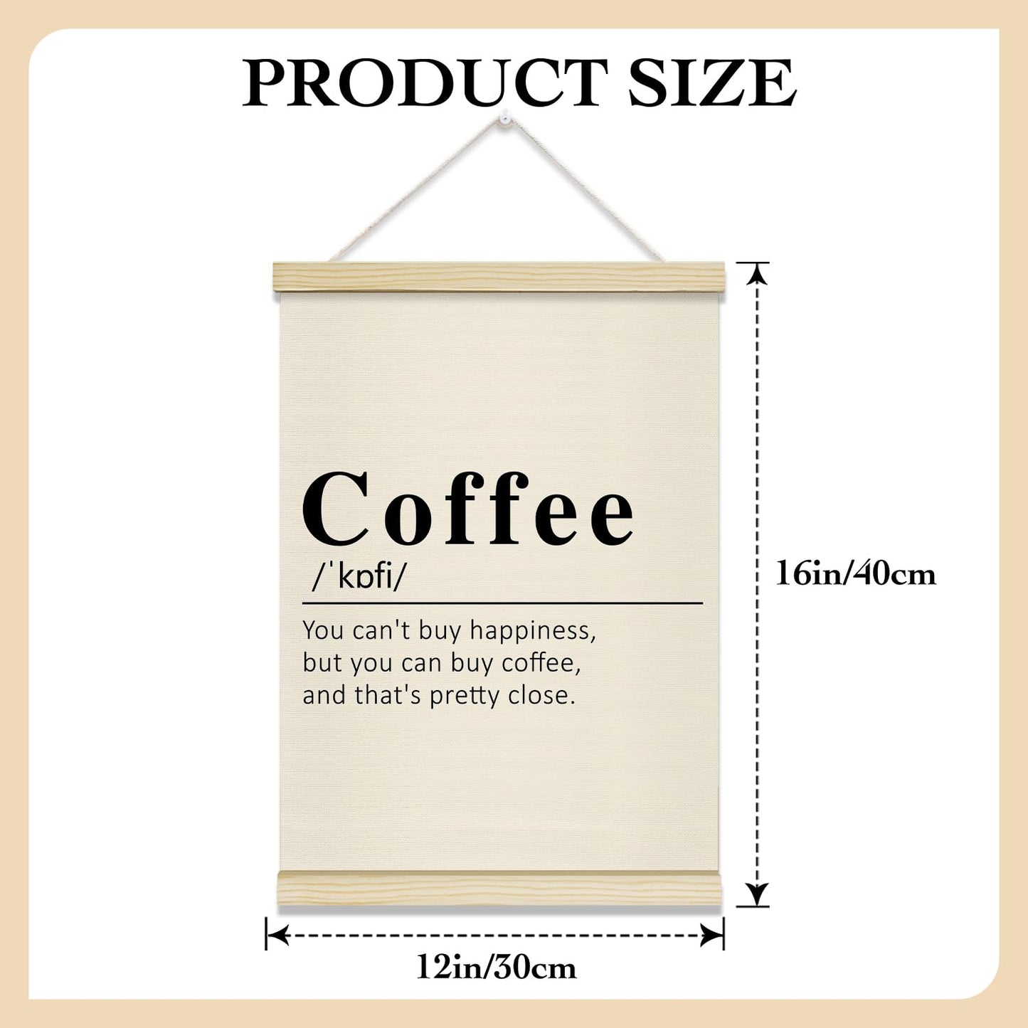 rizotus Coffee Poster Hanger Frame Set of 2, Trendy Wall Art Posters for Coffee Bar, Hanger Frame for Kitchen Office Bar Gallery Wall Decor, 12x16 Inch -B01