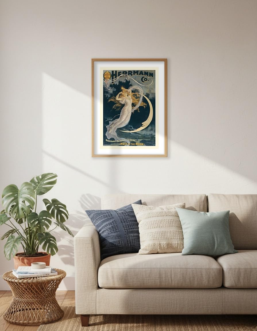 Alexander Herrmann’s Beautiful Illusion - Maid of the Moon - Vintage Magic Poster c.1898 - Master Art Print (Unframed) 9in x 12in