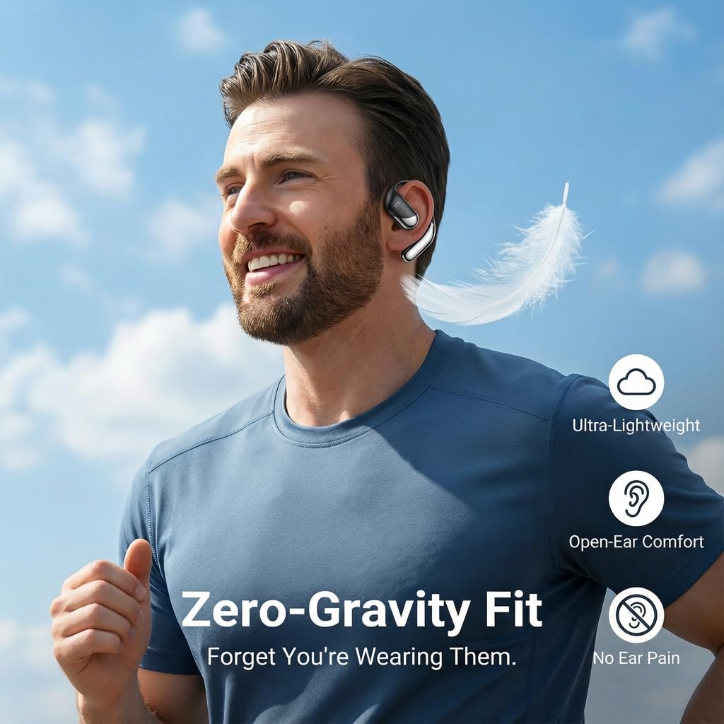 AI Translation Earbuds Real Time – 194 Languages Translator Earbuds, No Subscription, 60H Battery Open Ear Bluetooth 5.4 Headphones, Audifonos Traductores Inglés Español for Travel Business Learning
