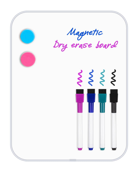 VUSIGN Small Dry Erase White Board, 8.5 x 11 Inches Mini Whiteboard, Magnetic Board for Wall, Fridge, Locker, Kids, Students, Sliver