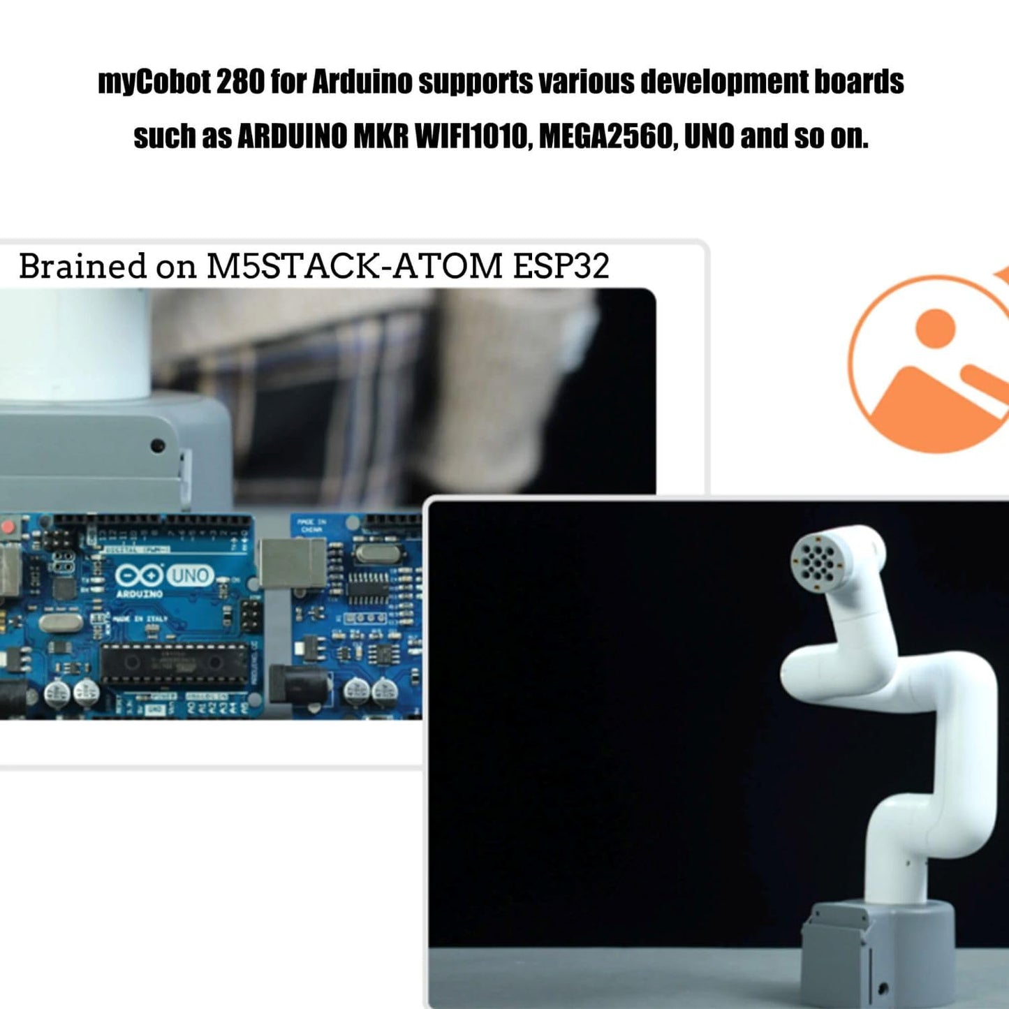 ELEPHANT ROBOTICS myCobot 280 6-Axis Collaborative Robot Arm, Programmable Desktop Cobot for STEM Education & Makers, Compatible with Arduino ROS Python