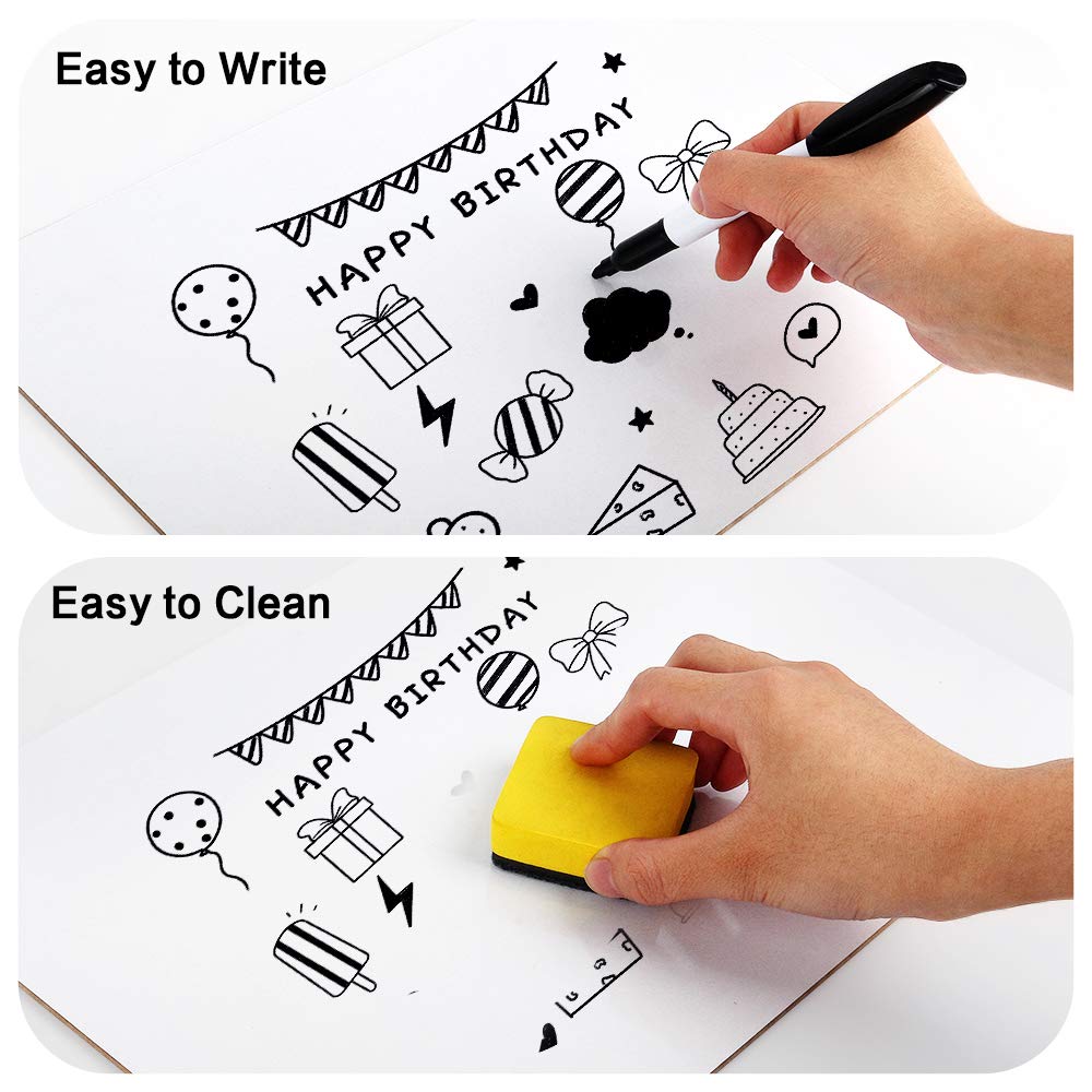 Dry Erase Lapboards, HERKKA 32 Pack Double Sided Dry Erase Lap Boards 9 x 12.5 Inch Small Dry Erase Boards for Students Classroom Teacher Supplies