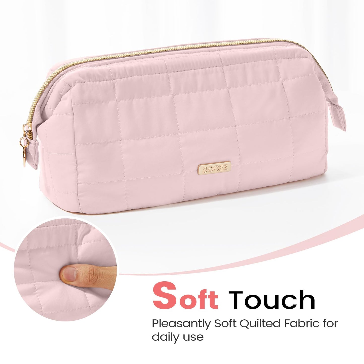 Sooez Large Pencil Case Pouch, Soft Pencil Bag with Zipper, Pen Bag Wide Opening, School Supplies Cute Pencil Case for Girls Boy Men Women, Dark Purple