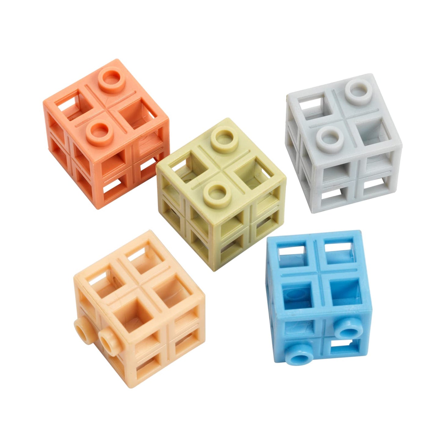 Excellerations Natural Tones Grid Linking Cubes - 200 Pieces