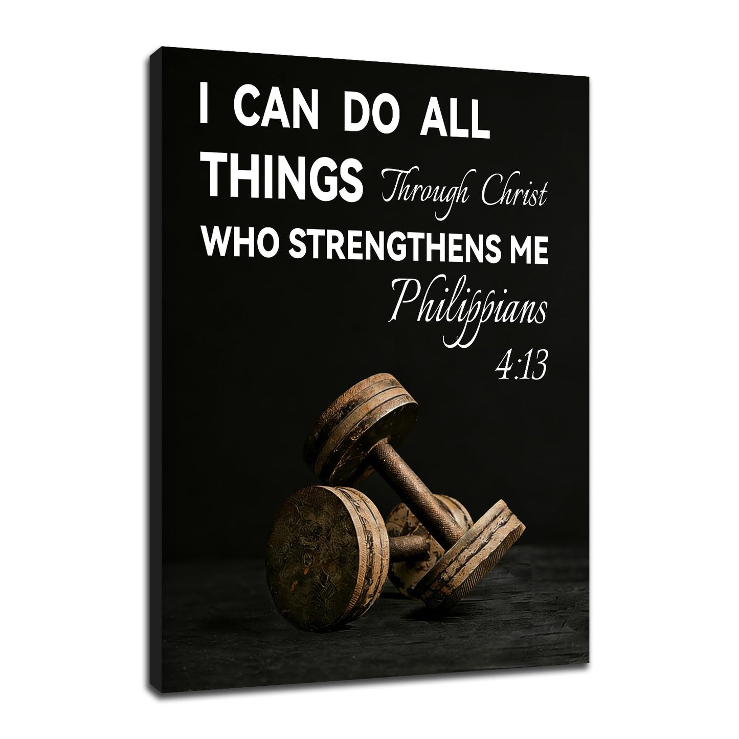 Inspirational Canvas Wall Art Office Decor Motivational Quotes I Can Do All Things Discipline Poster Inspiring Painting Print for Modern Home Living Room Gym Stretched and Framed [18''Wx24''H]