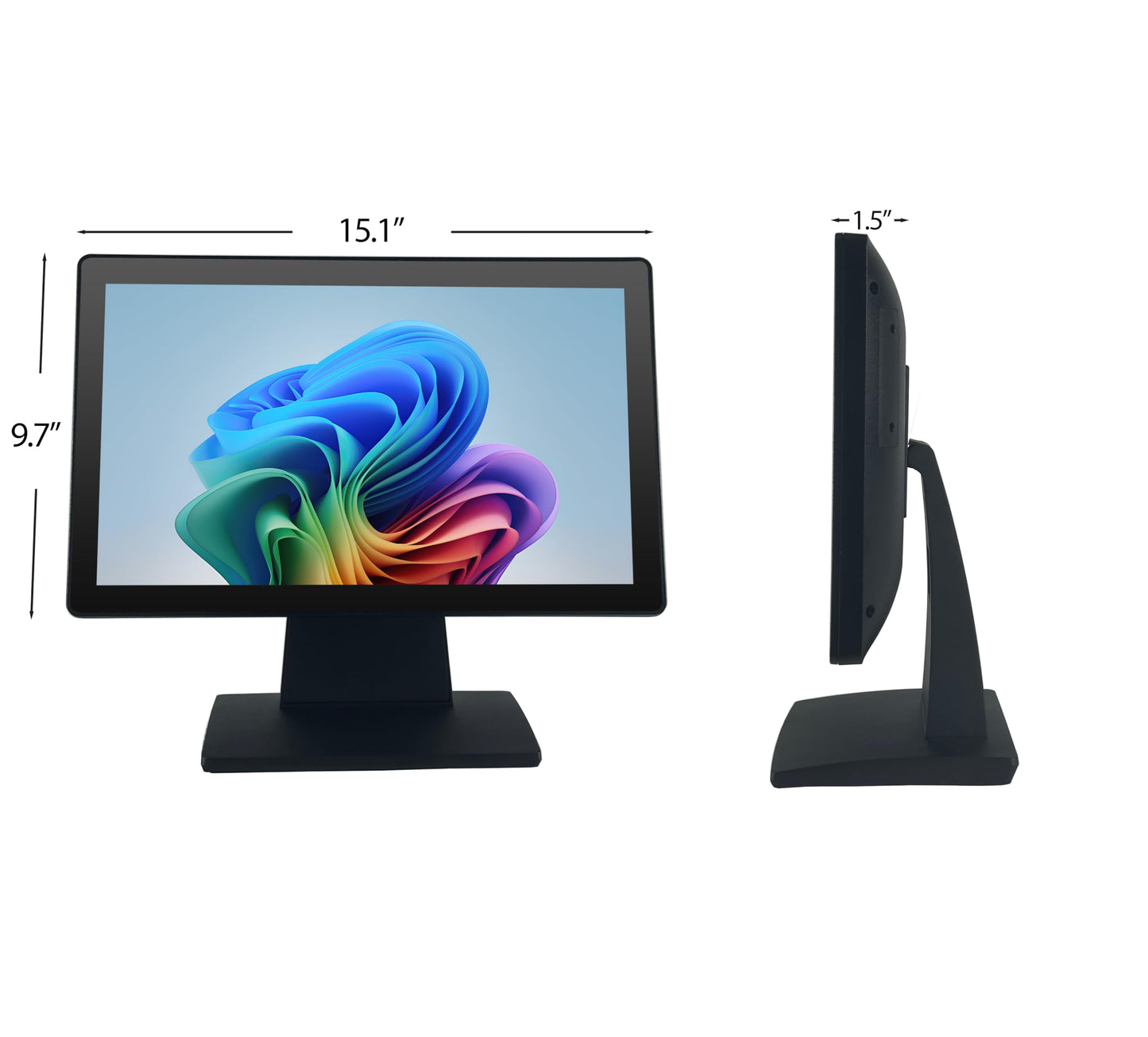 ANGEL POS Commercial Grade 17.3 Inch 1920 x 1080 FHD Touchscreen POS Monitor, 10 Points Touch HDMI VGA, Waterproof Dustproof Screen, Indusitrial, Office, Retail, Gym, Warehouse