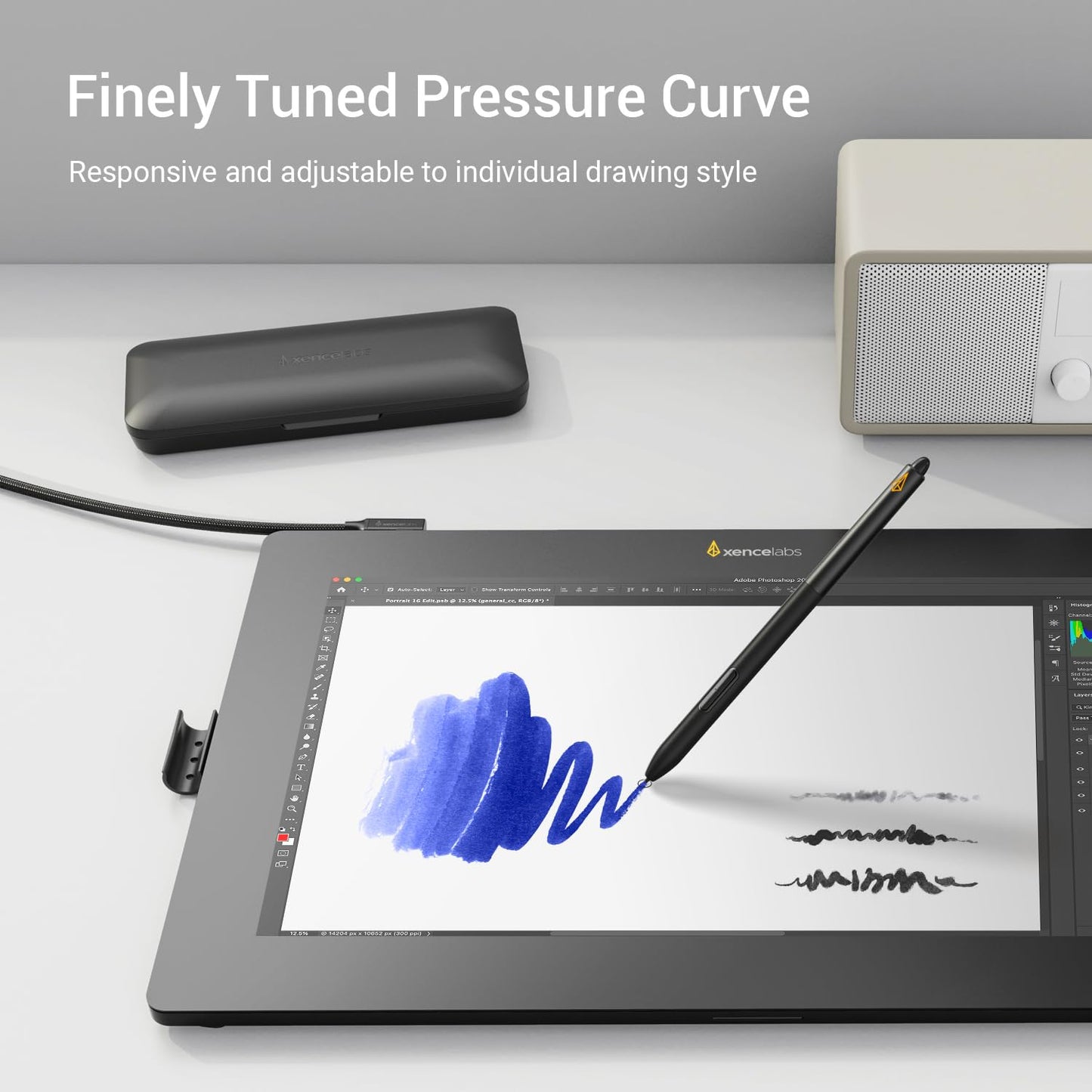 Xencelabs Pen Display 16 Bundle with Quick Keys, 16" 4K OLED Portable Drawing Tablet with Screen Graphic Design Display with 2 Battery-Free Pens for Win/Win-ARM/macOS/Linux, Black