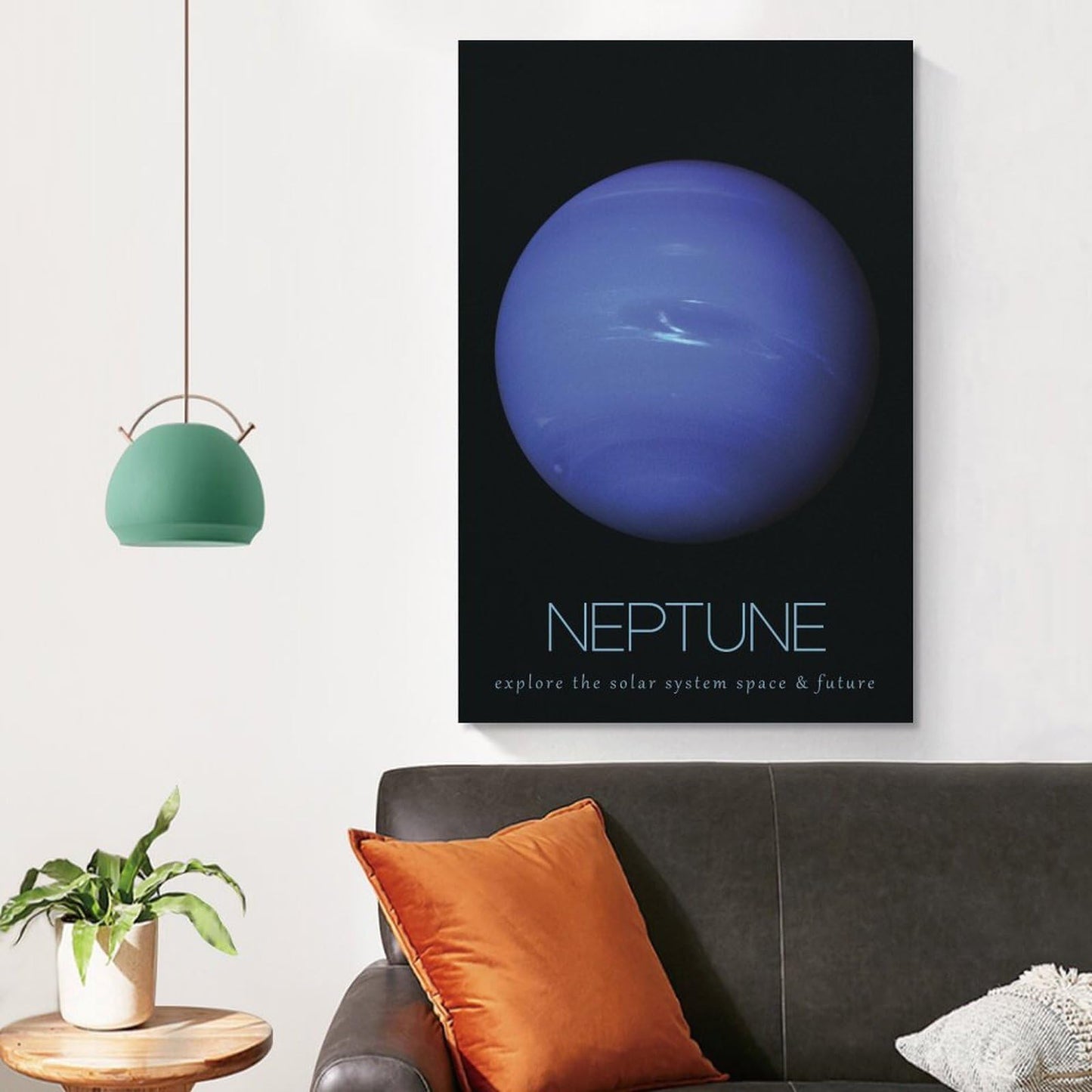 LGDSBHH Minimalist Neptune Solar System Canvas Wall Art - Educational Space Planet Poster - Science Classroom & Kids Bedroom Decor - 12x18 Inch (Unframed)