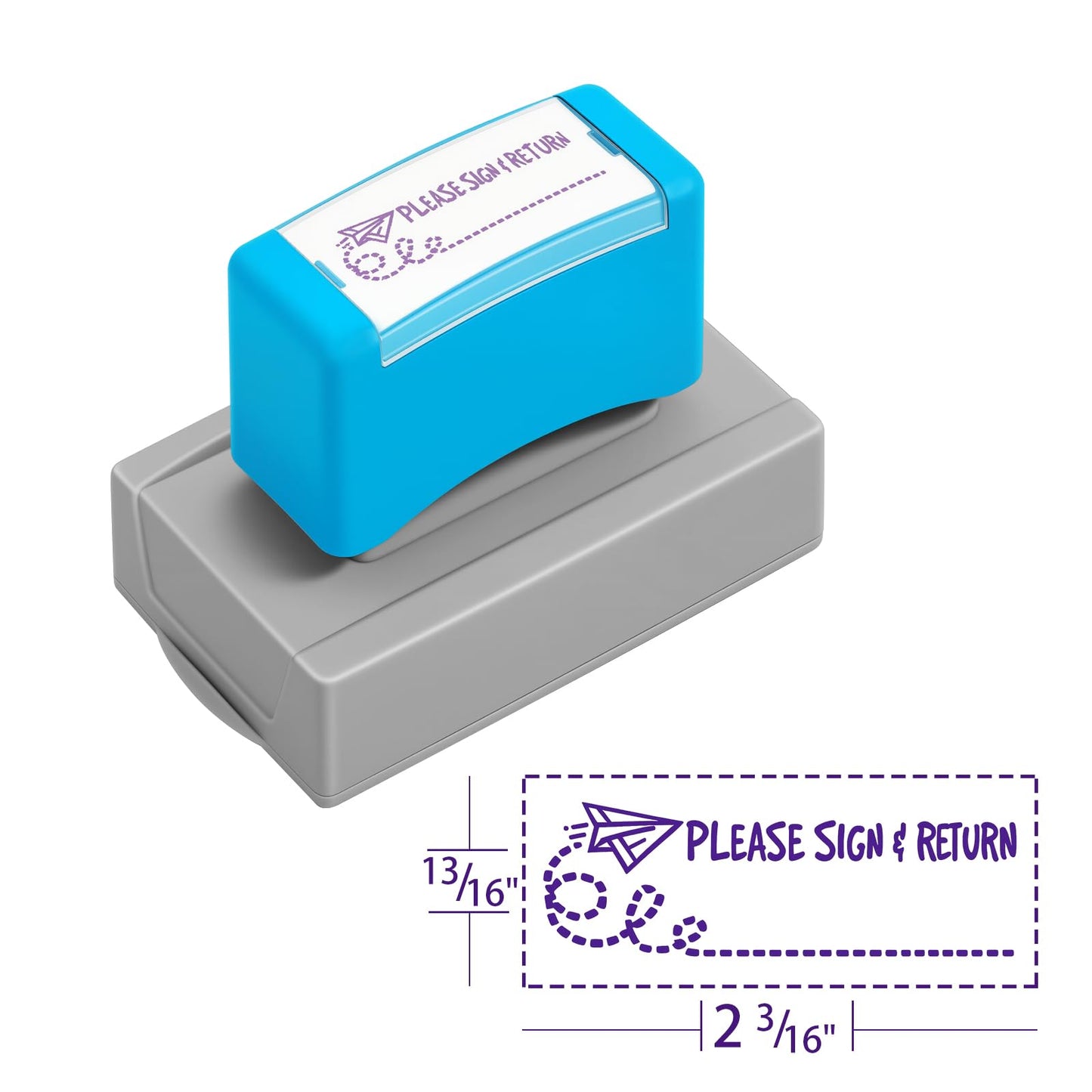 Please Sign and Return Stamp - Self Inking Teacher Stamp for Classroom, Homeschool Grading Tool, Purple Ink - Professional Parent Communication, Teacher Supplies for Elementary Middle School